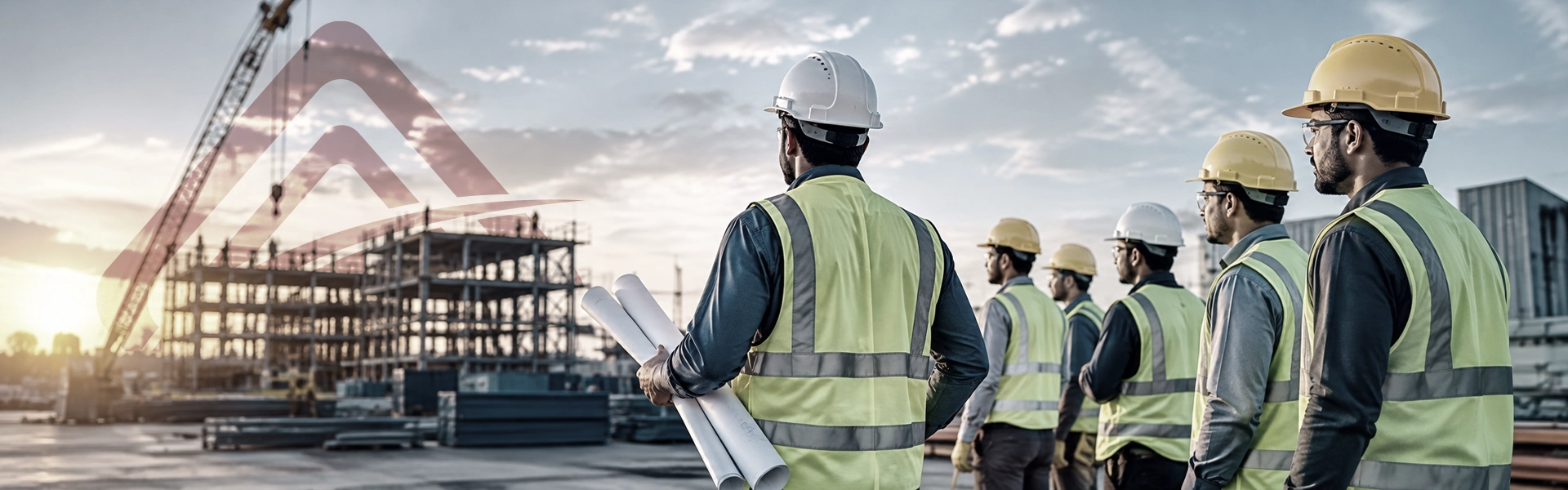 Square Arabia site engineers reviewing a project in front of the fleet